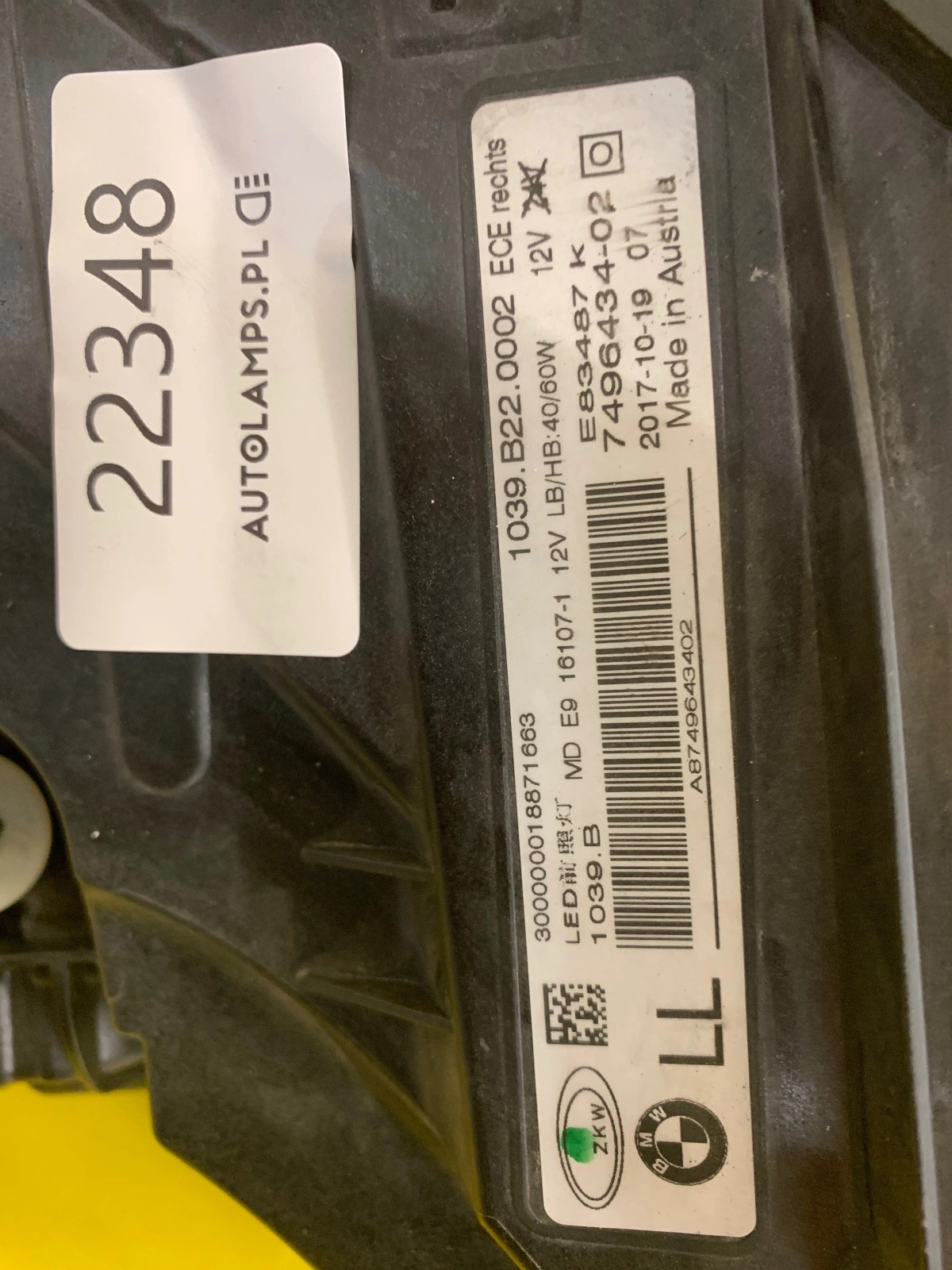 Far dreapta LED BMW Seria 6 G32 OEM 7496434-02 - Image 2