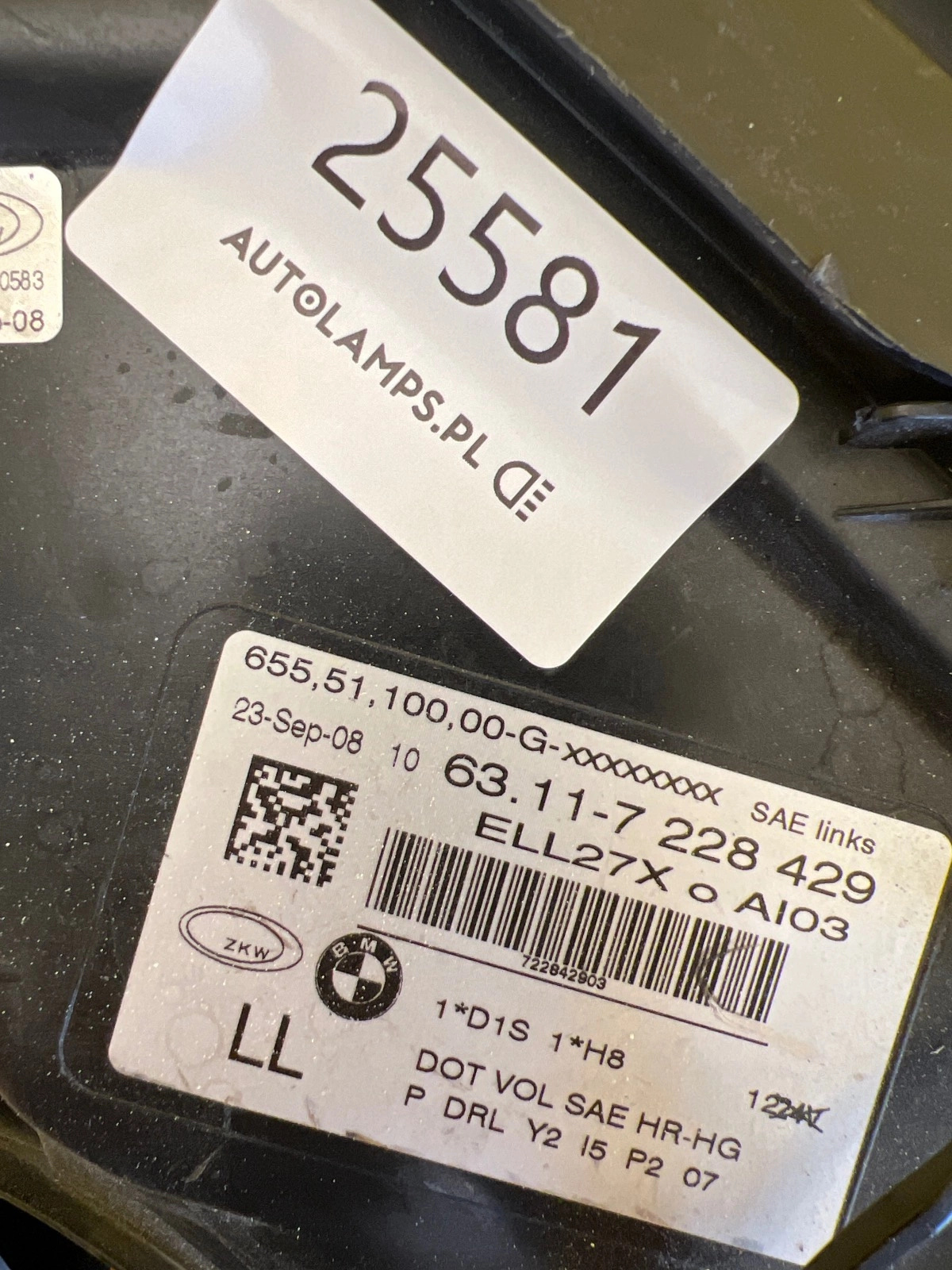 Far stânga Bi-Xenon BMW Seria 7 F01 OEM 25581 - Image 2