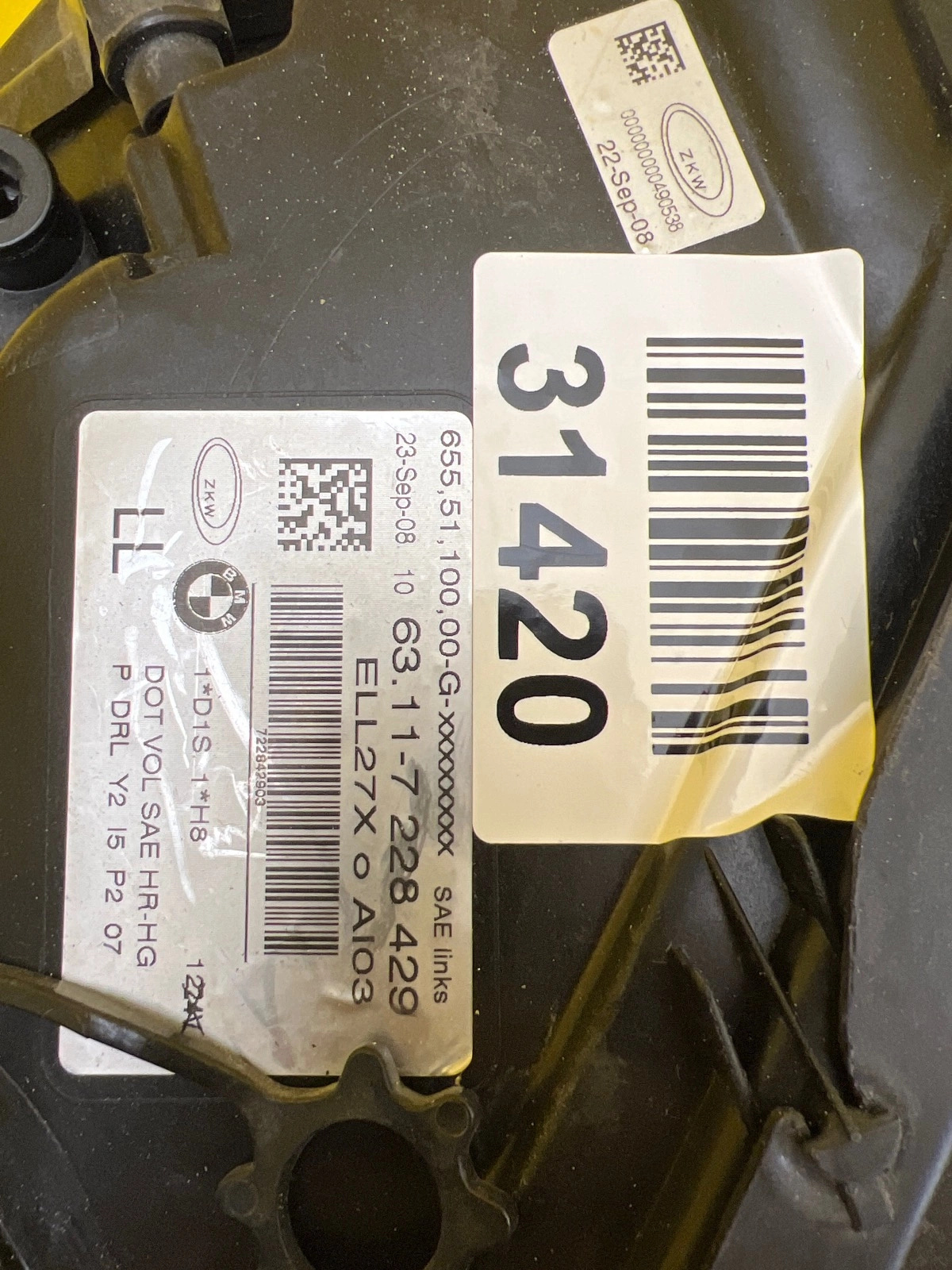 Far stânga Bi-Xenon BMW Seria 7 F01 2008-2012 OEM 31420 - Image 2